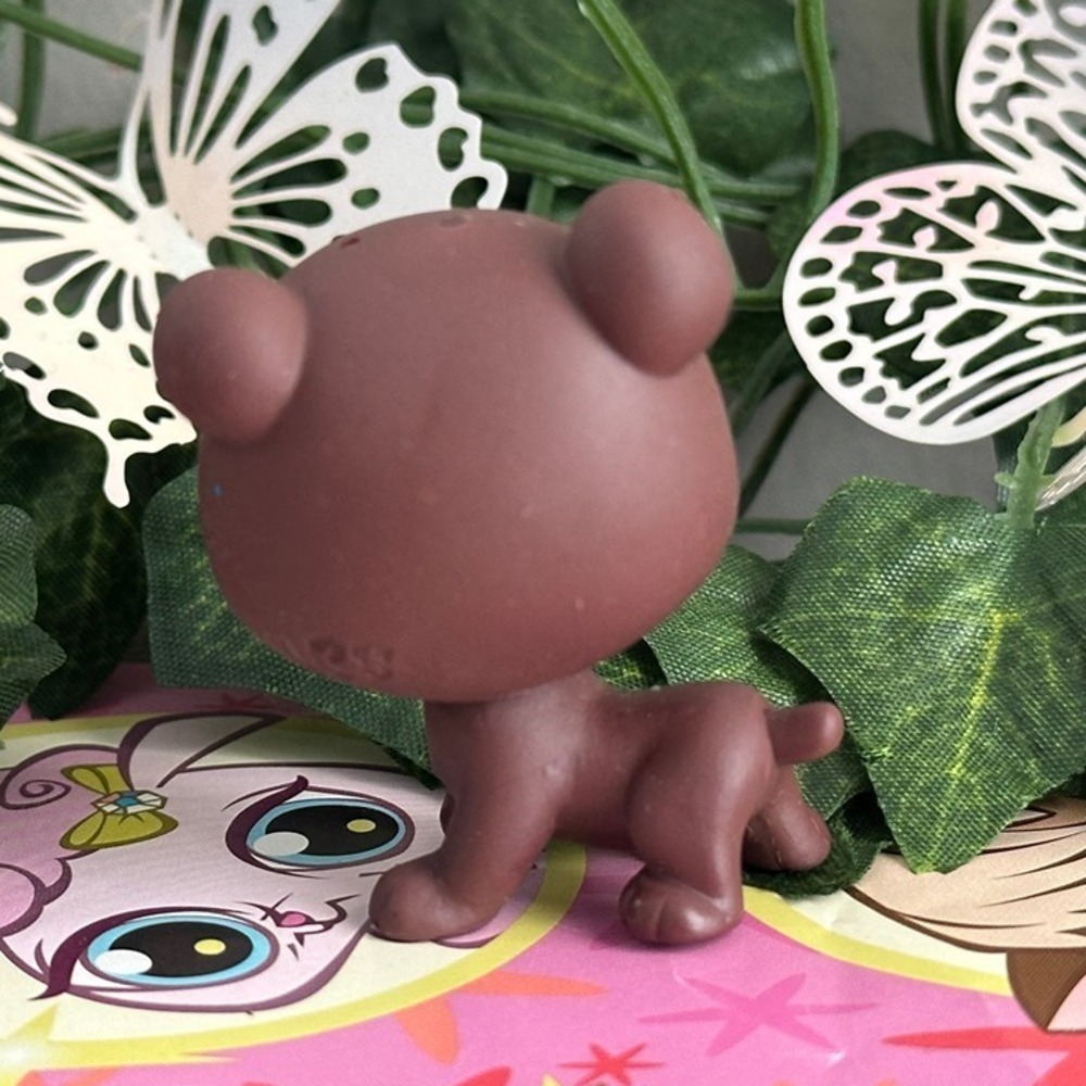 Littlest Pet Shop LPS 116 Brown Yellow Bear Blue - Picture 2 of 4